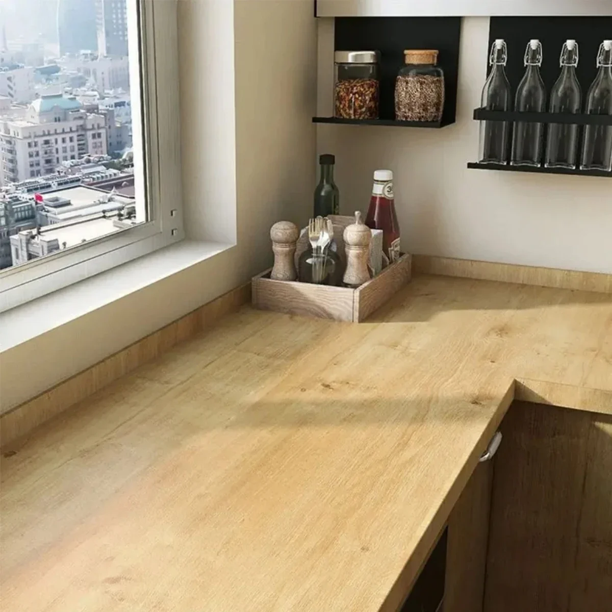 Wood Grain Self Adhesive Wallpaper Waterproof PVC Peel And Stick Wall Sticker Furniture Cabinet Table Door Renovation Home Decor