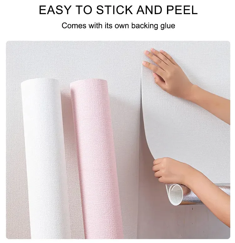 10m 3D Thicken Self-Adhesive Wallpaper Linen Plain Diatom Mud Wall Stickers Color Decor Renovation Anti-Collision Home Decor