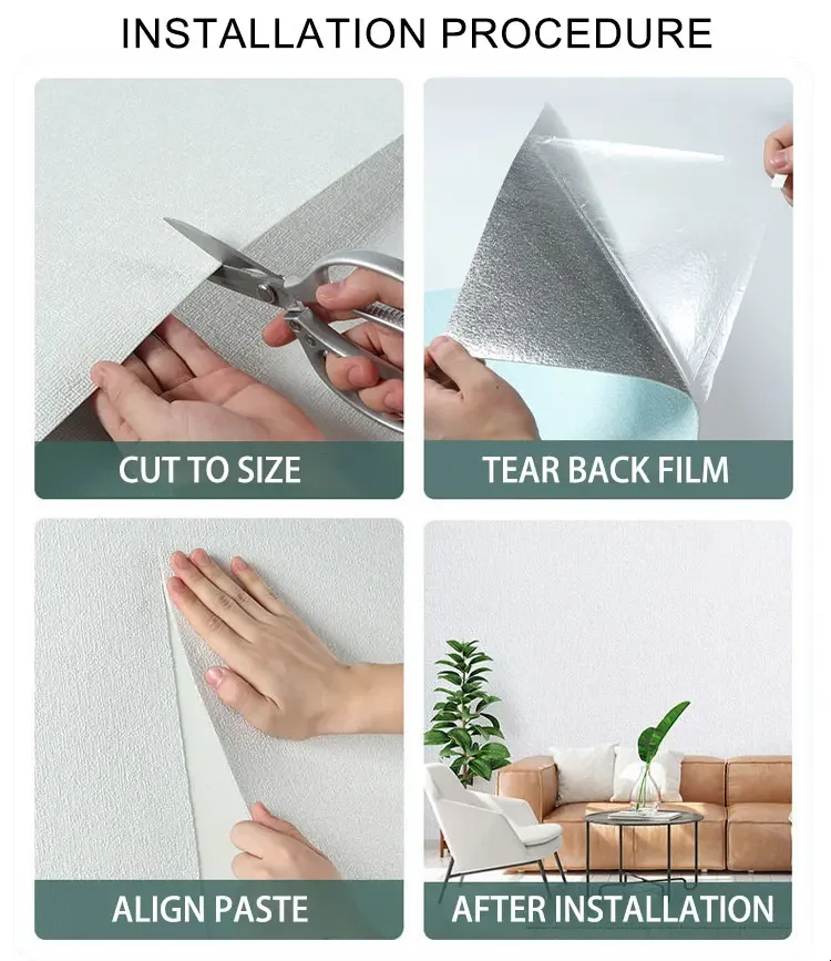 10m 3D Thicken Self-Adhesive Wallpaper Linen Plain Diatom Mud Wall Stickers Color Decor Renovation Anti-Collision Home Decor