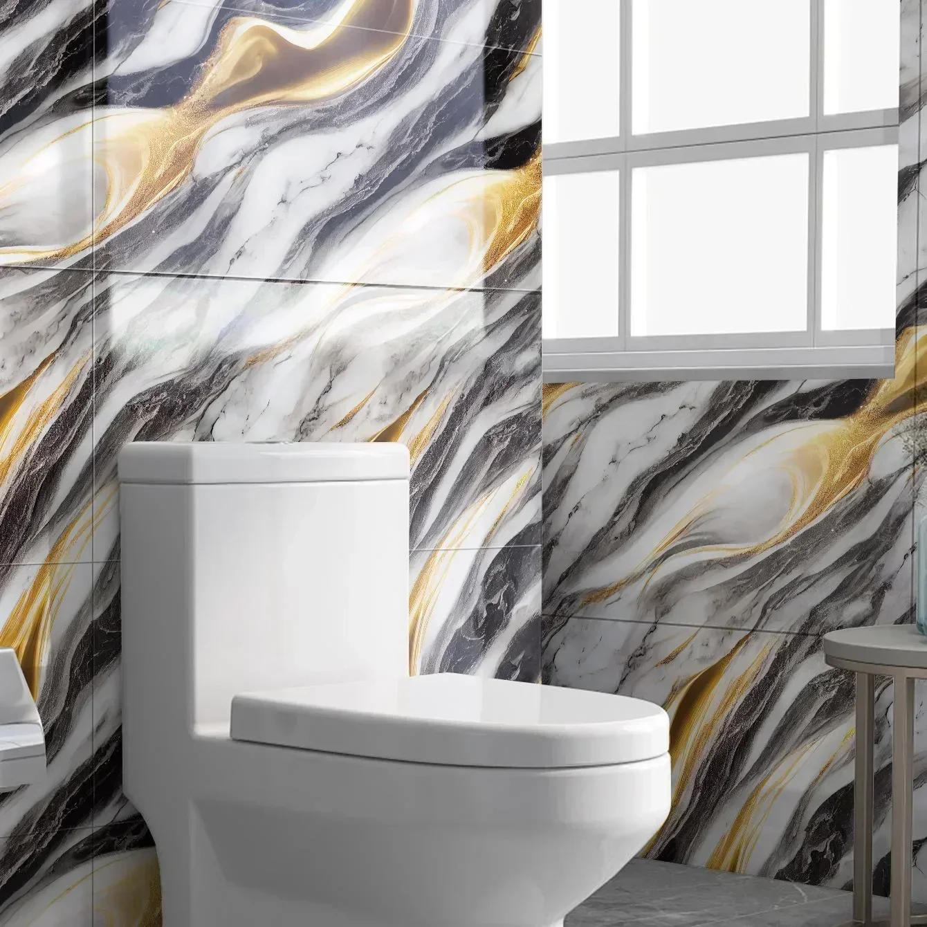 10-50PCS Imitation Marble 3D Ceramic Tile Wall Renovation Decoration Sticker Waterproof Self-adhesive Homeelf-adhesive Wallpaper