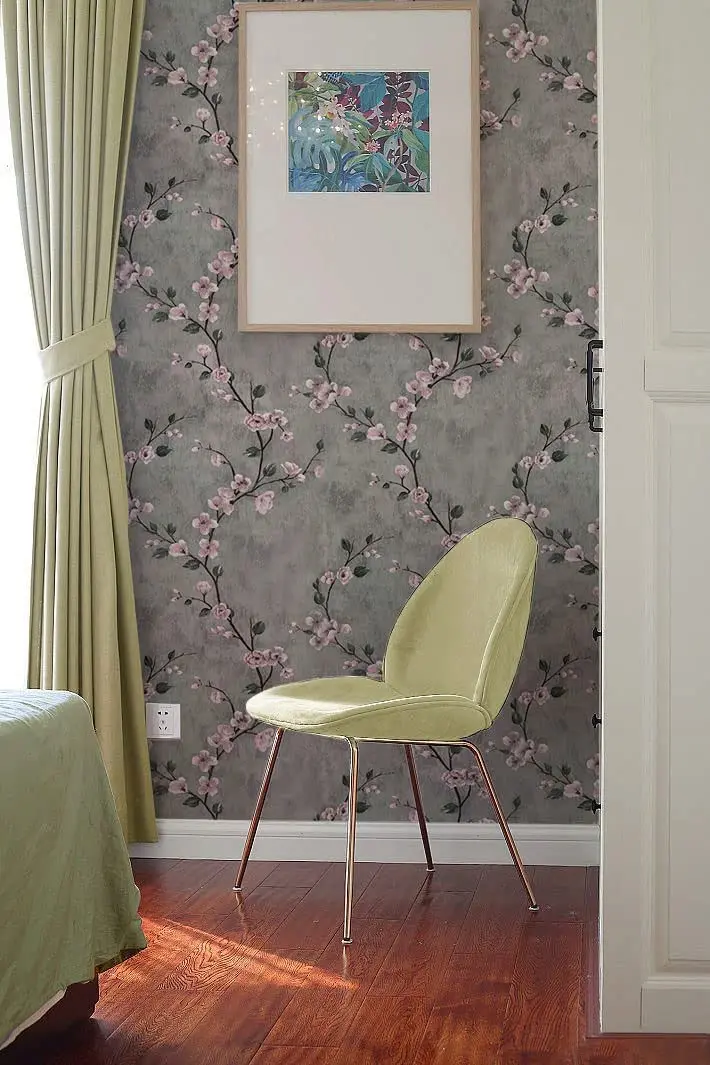 1/3/5/10m Floral Grey Peel and Stick Wallpaper Flower Self Adhesive Waterproof Removable Contact Paper Furniture Table Decor