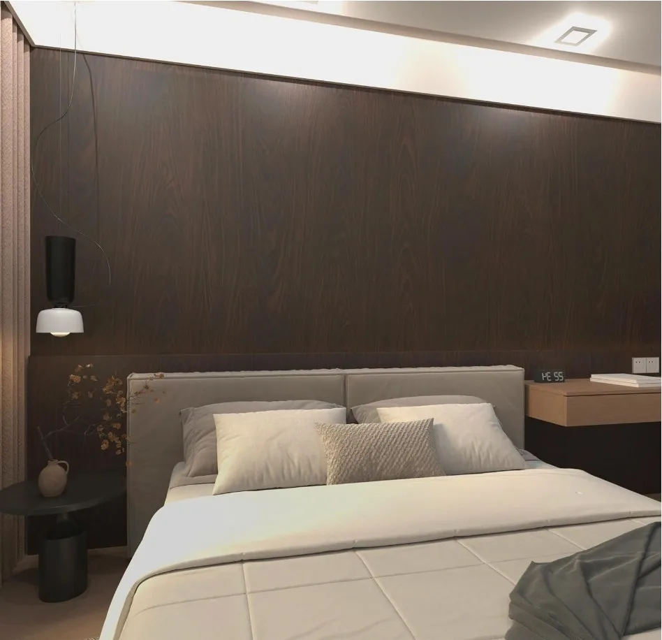 1Roll Dark Wood Grain Wallpaper, Self-Adhesive Waterproof Peel and Stick Film for Kitchen Countertop Cabinet Door Furniture