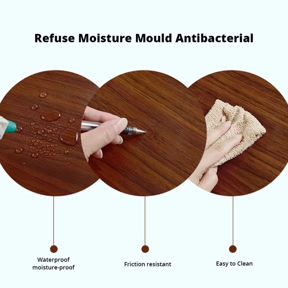 Self-adhesive PVC Wallpaper Waterproof Wood Living Room Skirting Line Vinyl Decals Baseboard Wall Border Corner Stickers