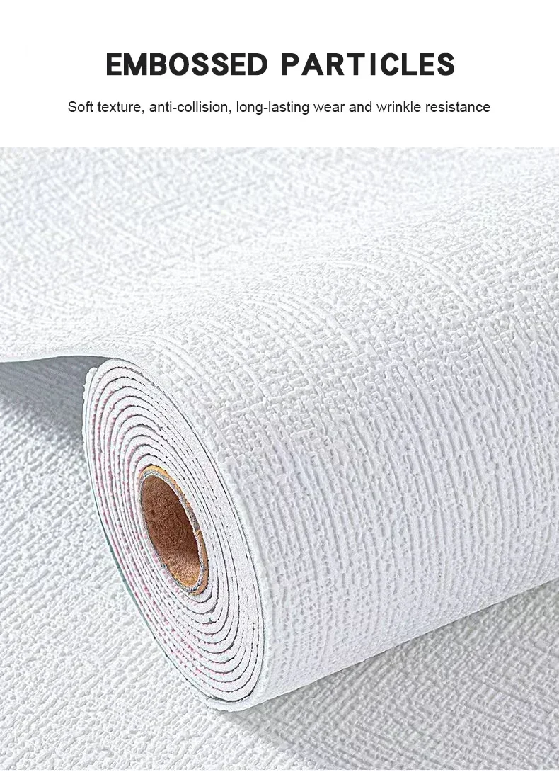 3D Linen Thickened Wallpaper Self-Adhesive PVC Waterproof Wall Sticker Home Decor Living Room Bedroom Bathroom Decoration