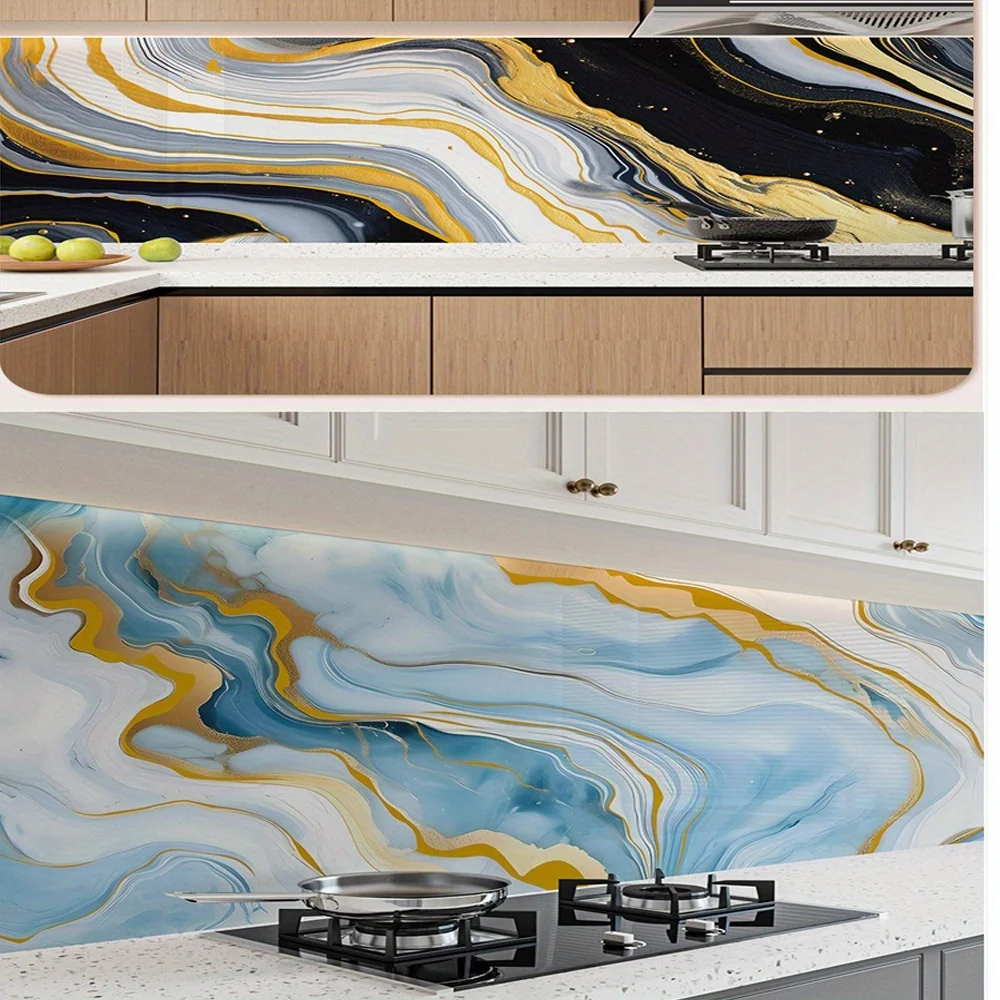 Self Adhesive Marble Wallpaper 3Mx60CM Peel and Stick Wall Sticker Waterproof Heat Resistant Kitchen Backsplash Countertop Decor