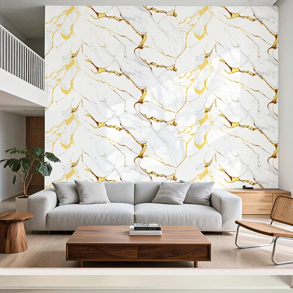 Self Adhesive Marble Wallpaper 3Mx60CM Peel and Stick Wall Sticker Waterproof Heat Resistant Kitchen Backsplash Countertop Decor