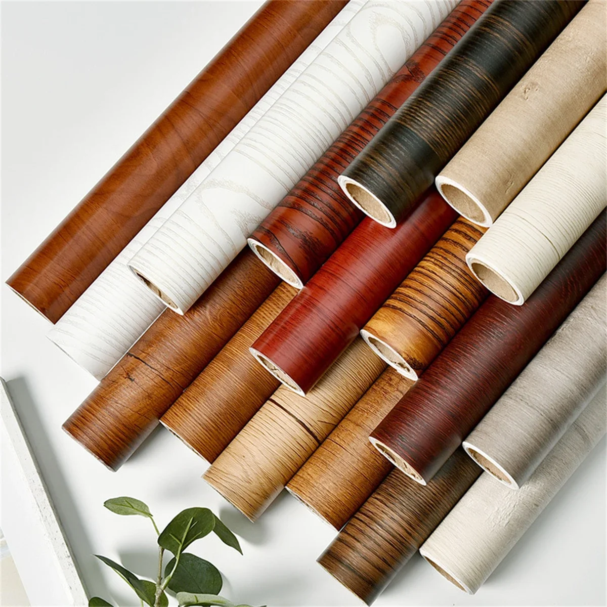 55cm Wide Self Adhesive PVC Wallpaper Wood Grain Vinyl Wall Sticker Waterproof Kitchen Cabinet Door Furniture Home Decor