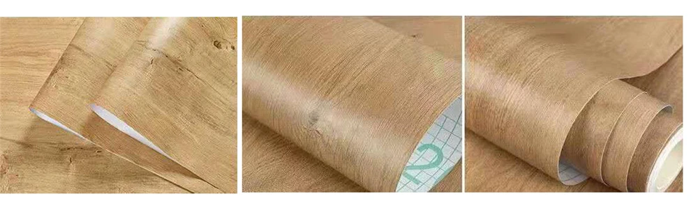 55cm Wide Self Adhesive PVC Wallpaper Wood Grain Vinyl Wall Sticker Waterproof Kitchen Cabinet Door Furniture Home Decor