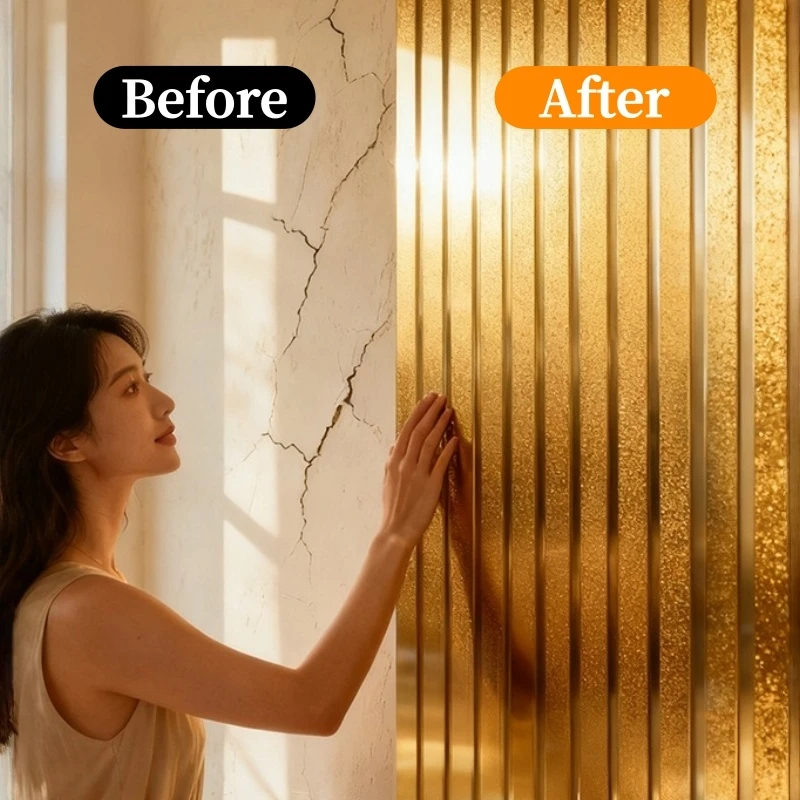 Luxury Peel and Stick Wall Panel Self Adhesive Gold Striped Wallpaper for Living Room Bedroom Accent Wall Home Decor Renovation