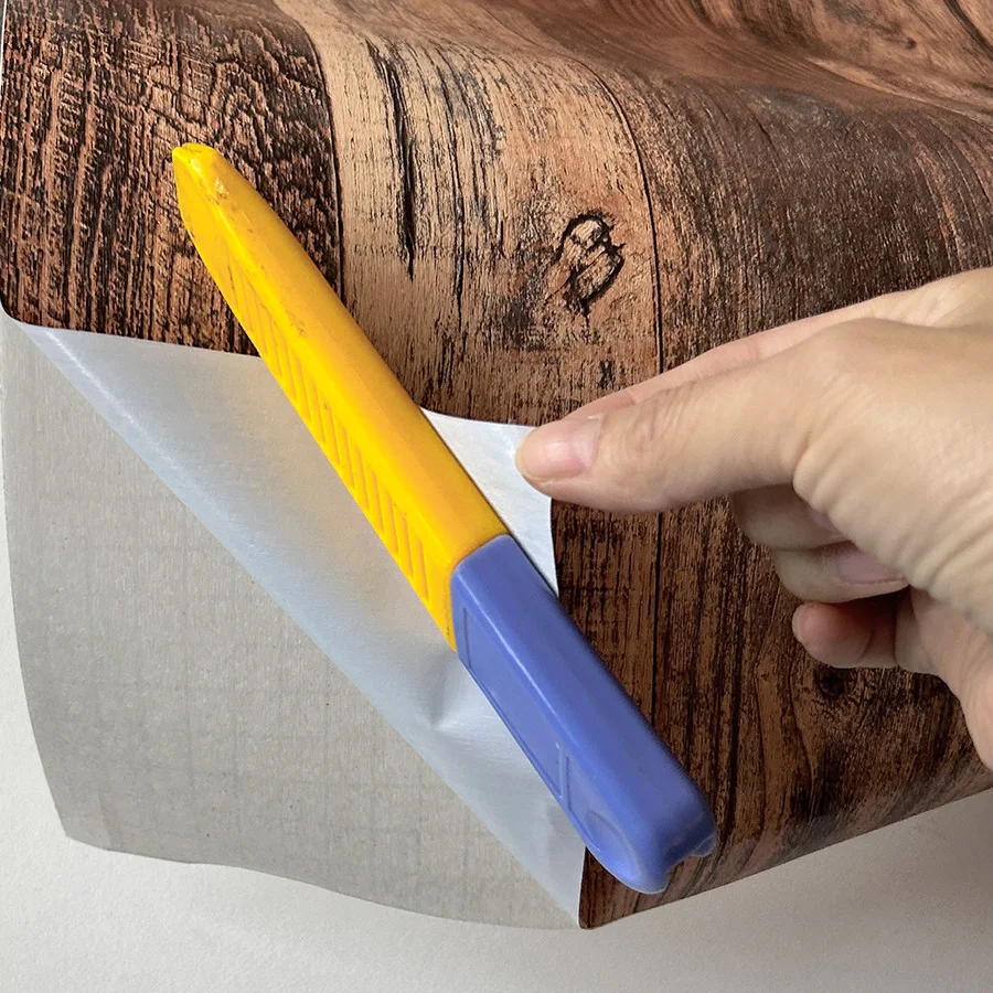 Retro Wood Grain Self-adhesive Wallpaper Background Wall and Door Stickers Furniture Color Change Moisture-proof PVC Wallpaper