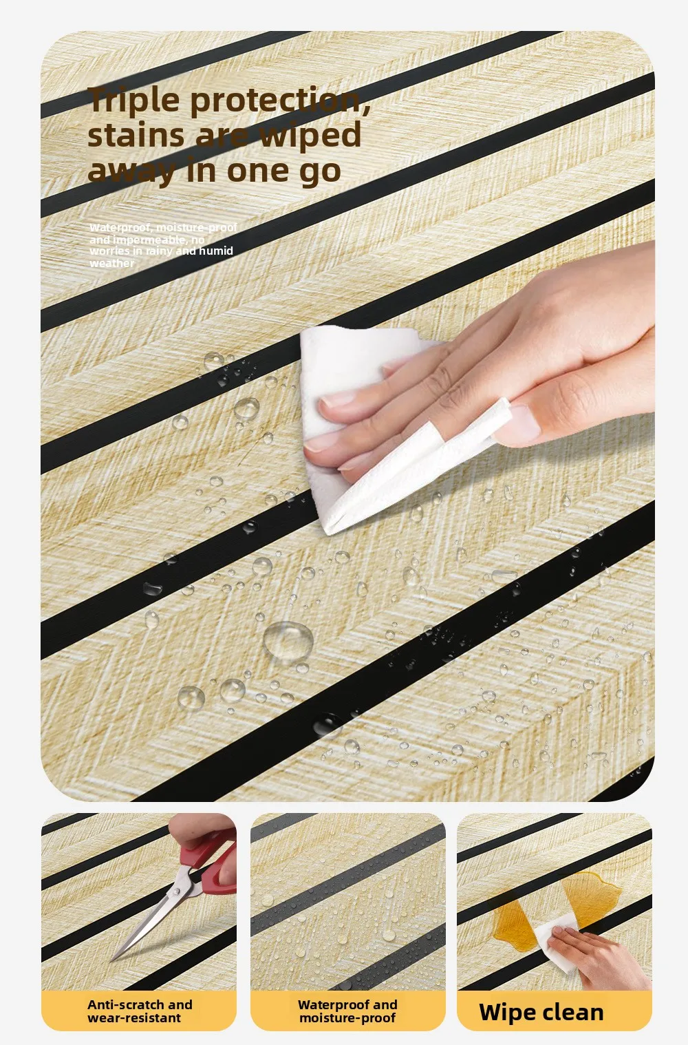 Thick Brown Grid Peel and Stick Wallpaper Faux Plaid Design Waterproof and Moisture-Proof Ideal for Walls Ceilings Home Decor