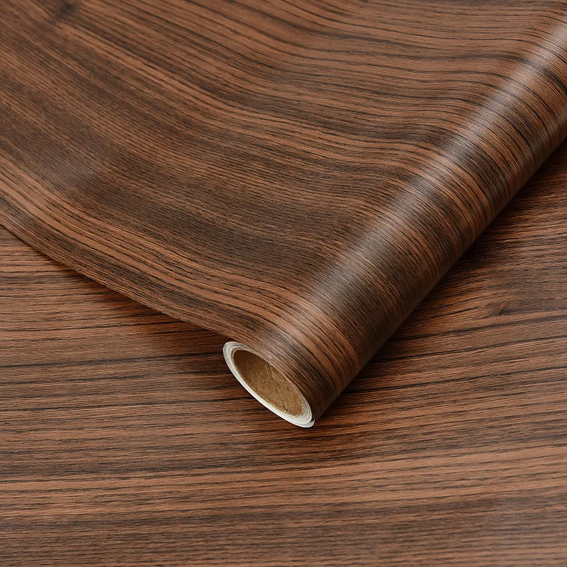 40CM Roll Material Wood Grain Self-adhesive Wallpaper Floor Sticker Background Wall Decoration Bedroom Kitchen Waterproof