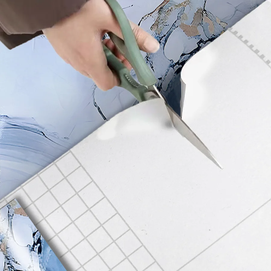 Blue Marble Self-adhesive PVC Wallpaper Kitchen Stove Oil Proof Sticker Home Decoration Building Materials Decorative Wallpaper