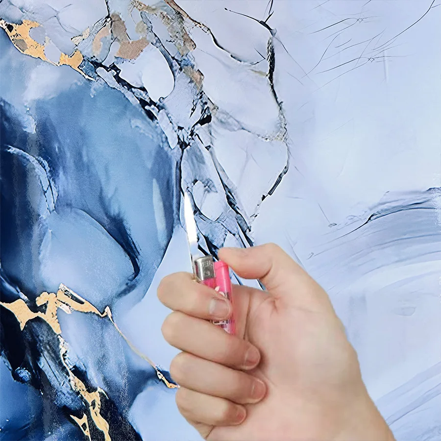 Blue Marble Self-adhesive PVC Wallpaper Kitchen Stove Oil Proof Sticker Home Decoration Building Materials Decorative Wallpaper