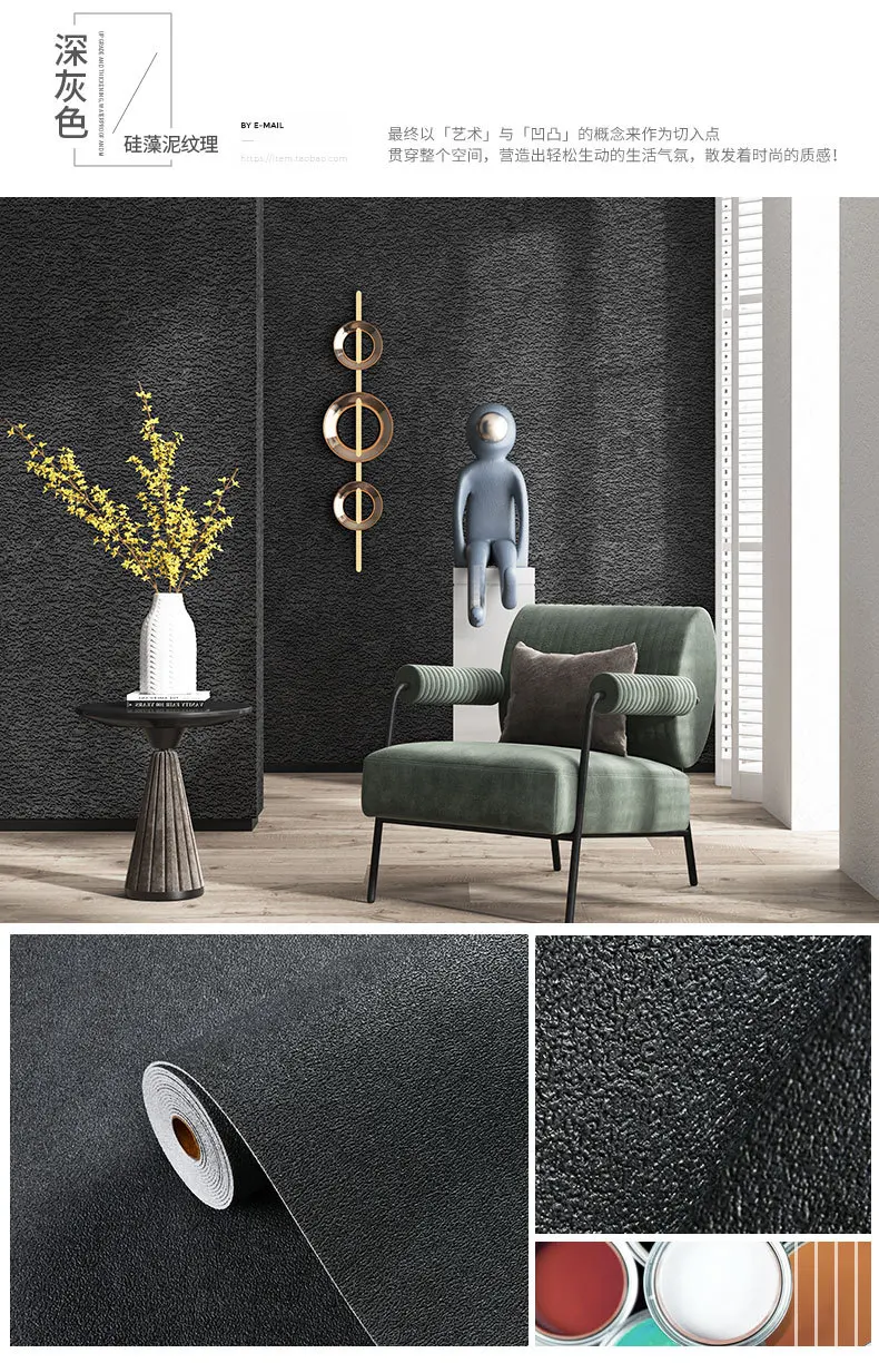 Self Adhesive 3D Panel Linen Wallpaper Foam Soundproof Waterproof 3D Diatom Mud Wall Sticker Modern Simple Bedroom Wallpaper