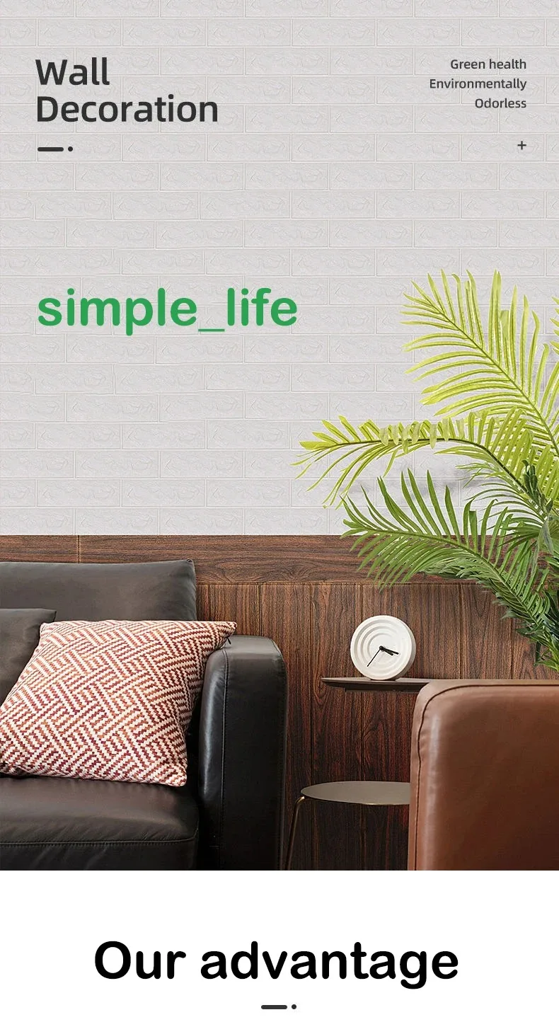 10pc 3D Self Adhesive Soft Foam Brick Pattern Wallpaper Stain-resistant Wall Stickers White/Black Waterproof Stickers Room Decor
