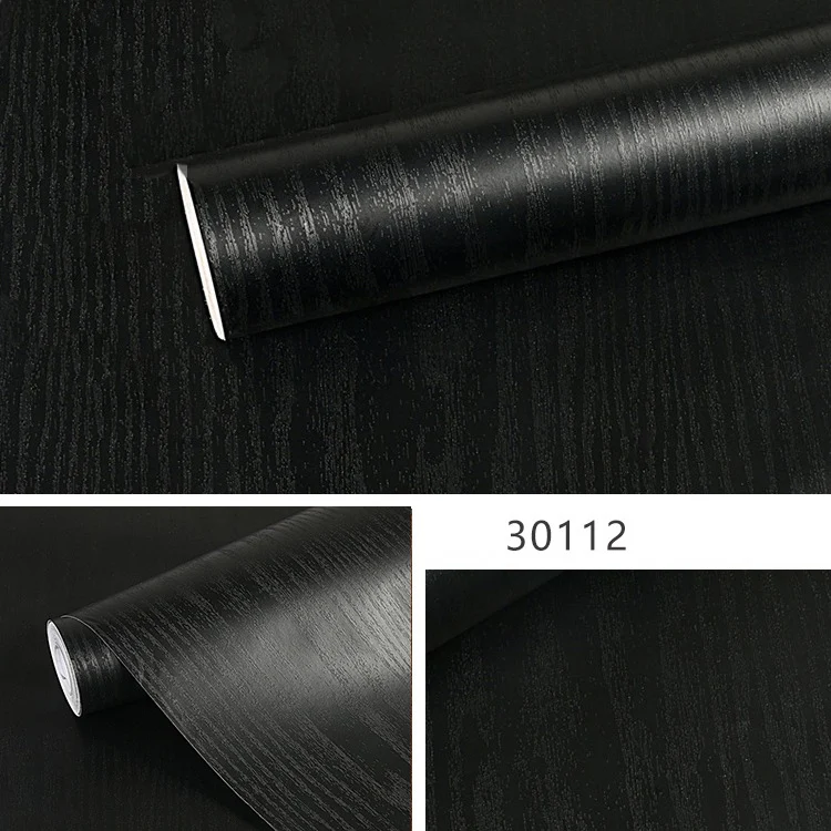 45CM PVC Wood Striped Self-Adhesive Wallpaper Background Wall Desk Cabinet Furniture Renovation Waterproof Sticker