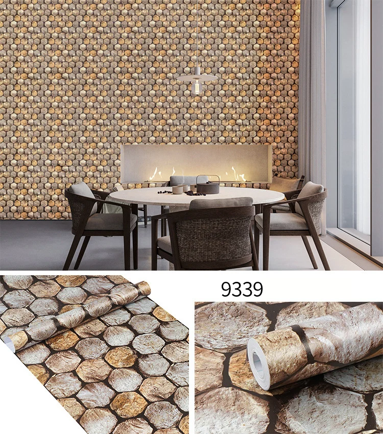 45CM PVC Wood Striped Self-Adhesive Wallpaper Background Wall Desk Cabinet Furniture Renovation Waterproof Sticker
