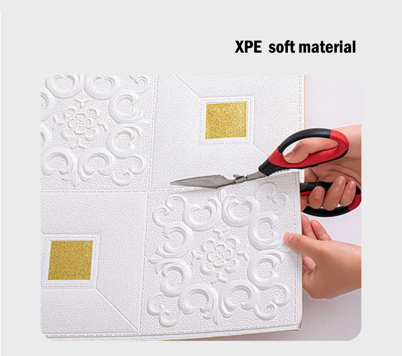10Pcs 70x70cm Big Size Ceiling Wallpaper 3D Brick Waterproof Wall Stickers Foam Self-Adchive Wall Decoration