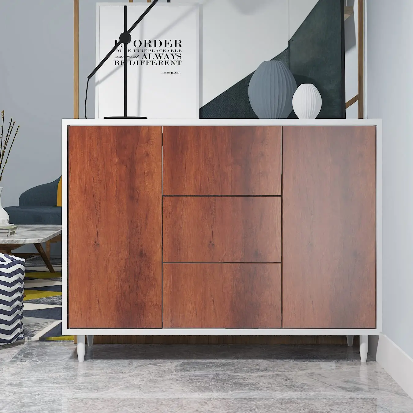 Wood Grain Contact Paper Brown Wooden Wallpaper Self-Adhesive Removable Vinyl Film Easy to Apply For Furniture Kitchen Cabinets
