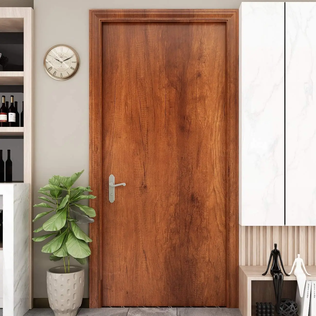 Wood Grain Contact Paper Brown Wooden Wallpaper Self-Adhesive Removable Vinyl Film Easy to Apply For Furniture Kitchen Cabinets