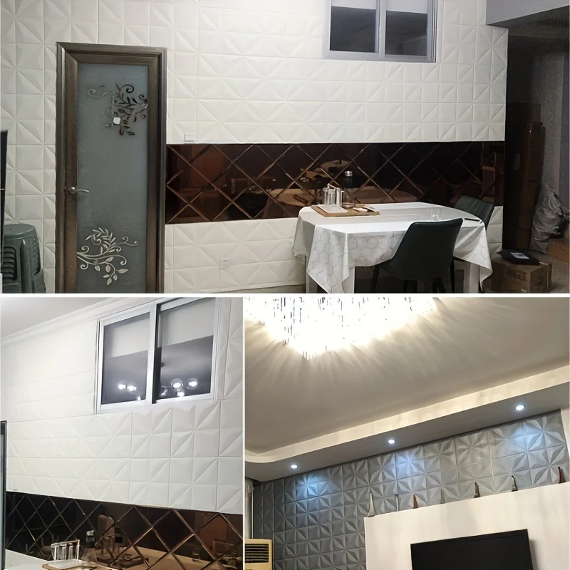 35*35cm 3d Room Decor Warm Decoration Self-adhesive Wall Stickers Ceiling Background Foam Waterproof Anti-collision Wallpaper