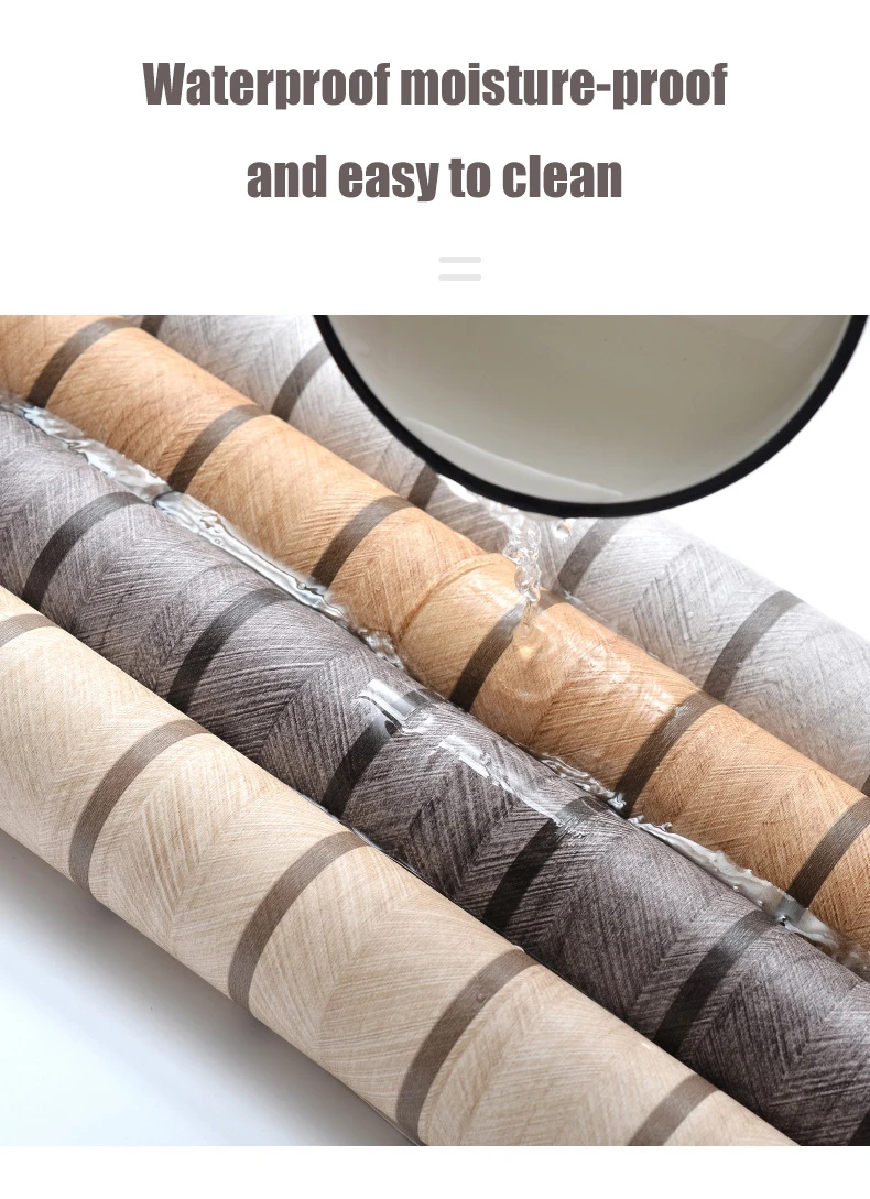 PVC Self-Adhesive Wood Grain Waterproof And Moisture-Proof Wallpaper/Vinyl Wall Sticker Suitable For Bedroom And Home Décor