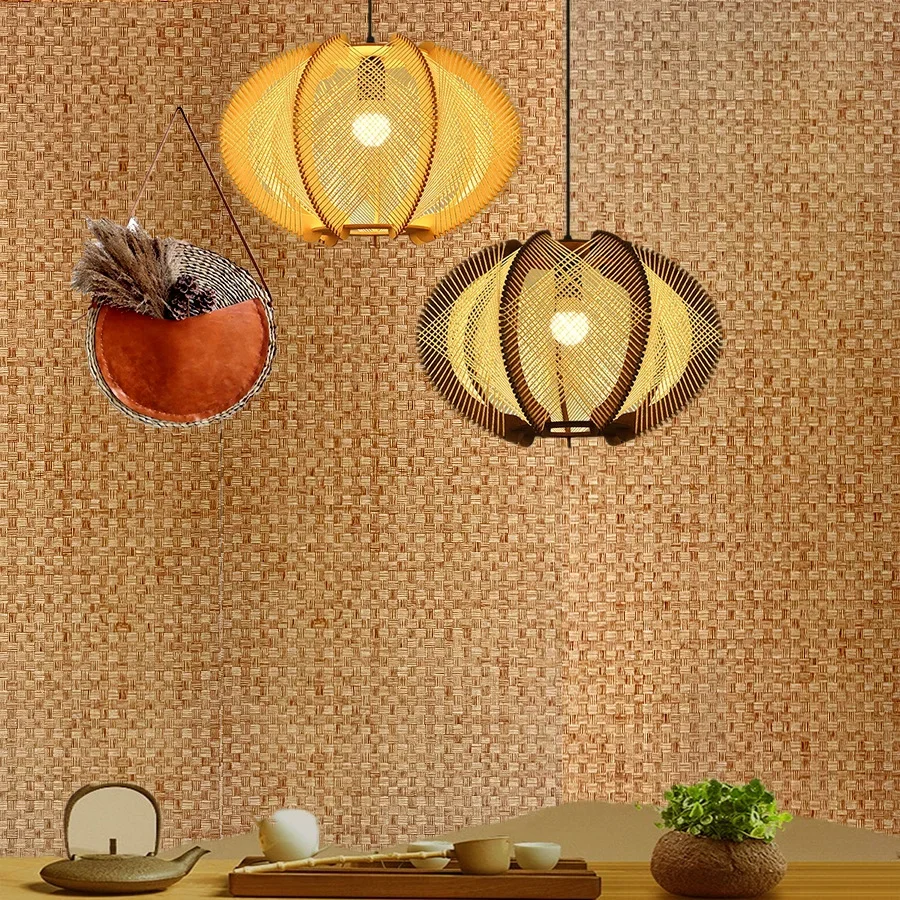 Chinese Style Bamboo Mat Pattern Self-adhesive Wallpaper Retro Style Restaurant and Study Imitation Bamboo Woven PVC Wallpaper