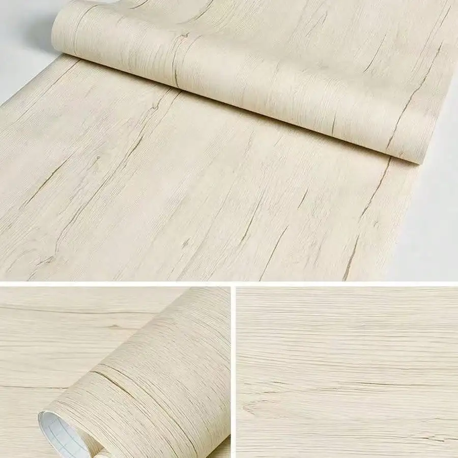 55cm Width Wood Grain PVC Wallpaper for Door Wardrobe Cupboard Table Furniture Waterproof Self Adhesive Stickers Home Decor Film