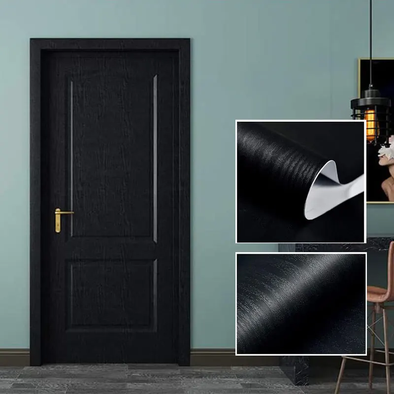 55cm Width Wood Grain PVC Wallpaper for Door Wardrobe Cupboard Table Furniture Waterproof Self Adhesive Stickers Home Decor Film