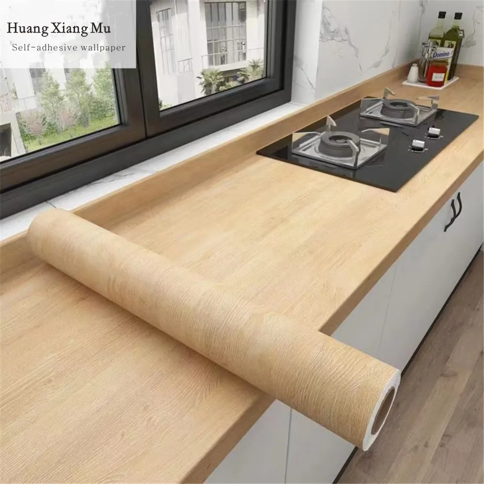 55cm Width Wood Grain PVC Wallpaper for Door Wardrobe Cupboard Table Furniture Waterproof Self Adhesive Stickers Home Decor Film