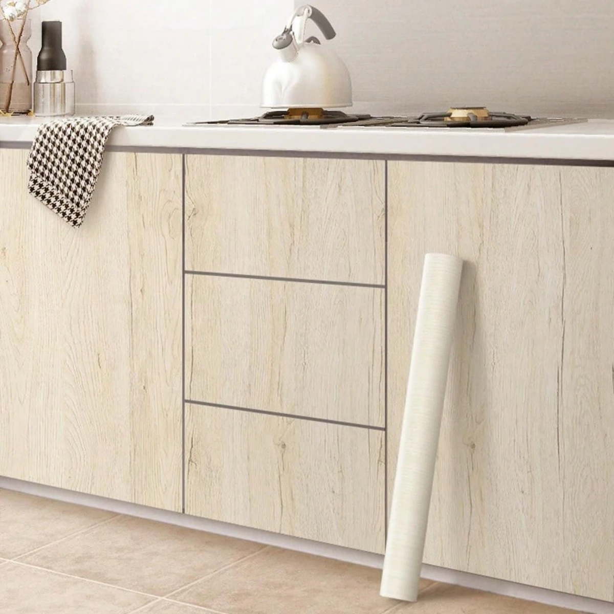 55cm Width Wood Grain PVC Wallpaper for Door Wardrobe Cupboard Table Furniture Waterproof Self Adhesive Stickers Home Decor Film