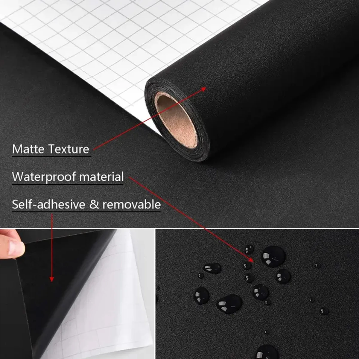 5M Kitchen Oil Proof Wallpaper Waterproof Self-Adhesive Stickers Cabinet Renovation Formaldehyde-free Mould-Proof Wall Decor