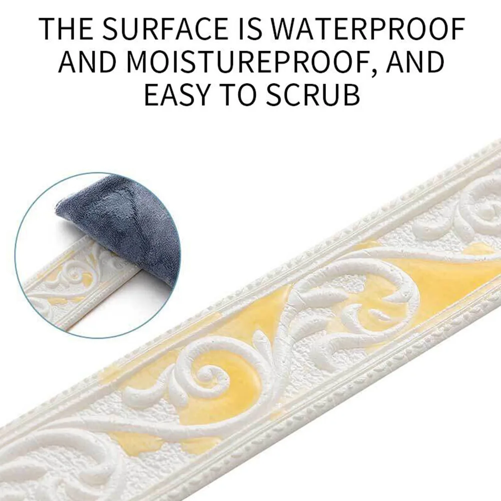 Self-Adhesive Waistline Skirting Line Decor Strip Wall Stickers Border DIY Room Decor Home Waterproof Baseboard Wallpaper Stick