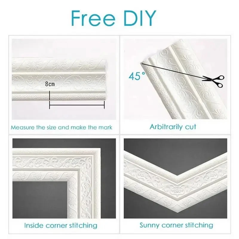 Self-Adhesive Waistline Skirting Line Decor Strip Wall Stickers Border DIY Room Decor Home Waterproof Baseboard Wallpaper Stick