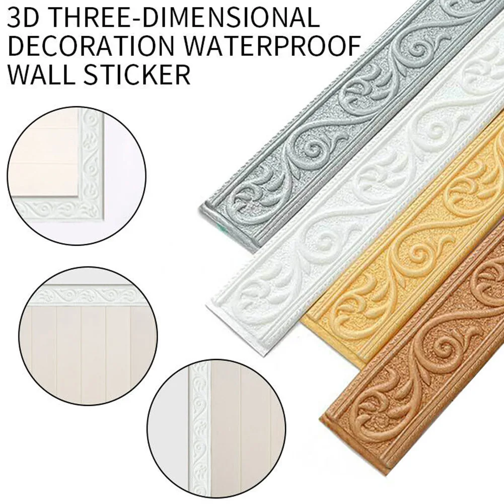 Self-Adhesive Waistline Skirting Line Decor Strip Wall Stickers Border DIY Room Decor Home Waterproof Baseboard Wallpaper Stick