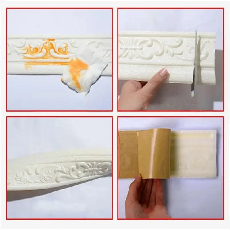 Self-Adhesive Waistline Skirting Line Decor Strip Wall Stickers Border DIY Room Decor Home Waterproof Baseboard Wallpaper Stick