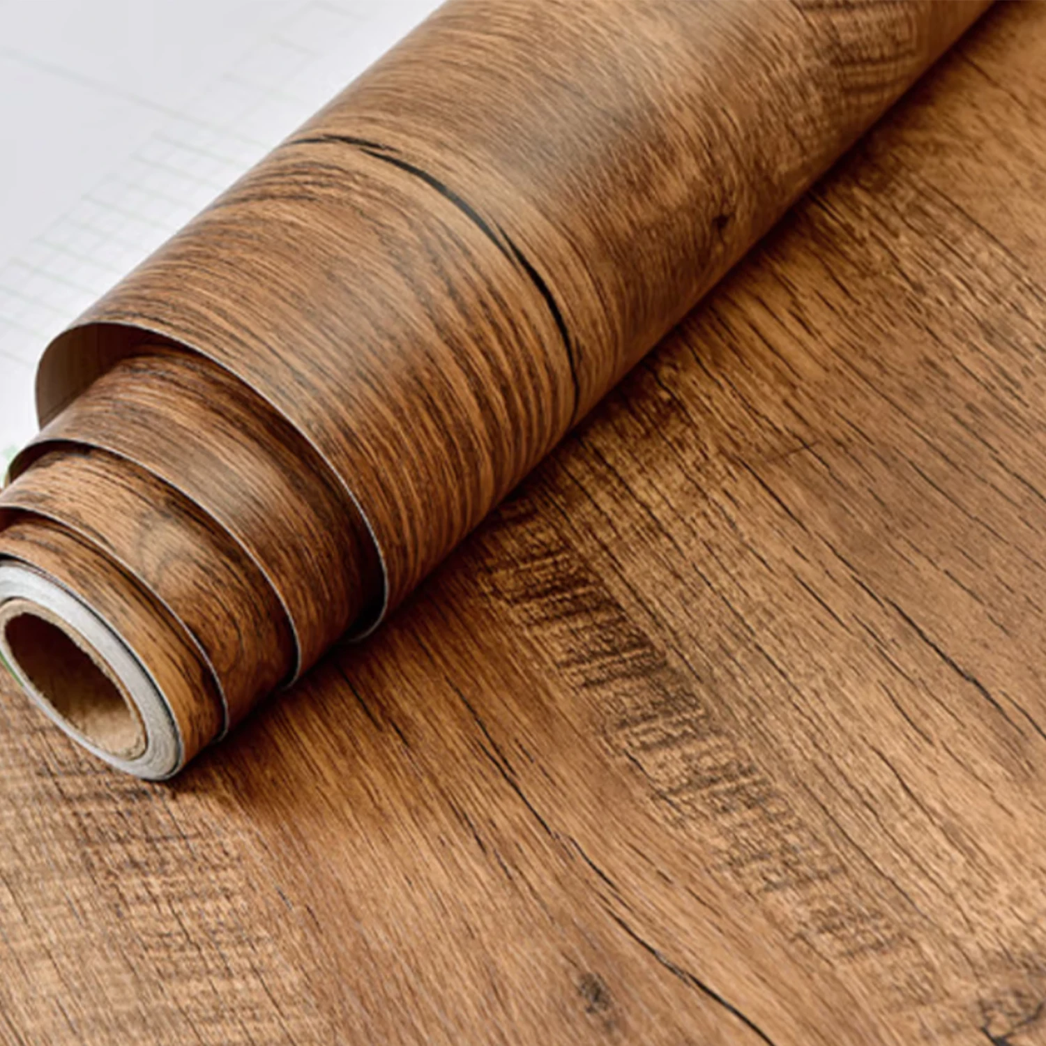 55cm Width Wood Grain PVC Wallpaper for Door Wardrobe Cupboard Table Furniture Waterproof Self Adhesive Stickers Home Decor Film