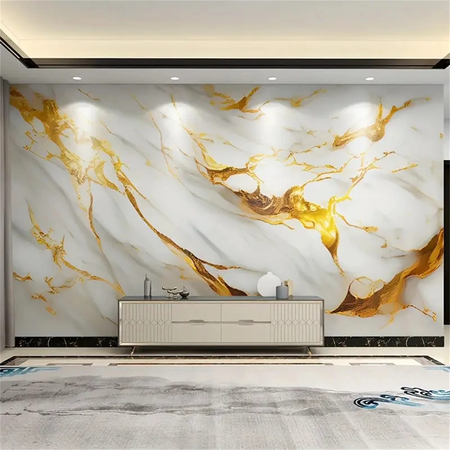 8M Marble Decor Stickers Self Adhesive Waterproof Oil Proof Aluminum Foil Wallpaper for Kitchen Cabinet Countertop Renovation