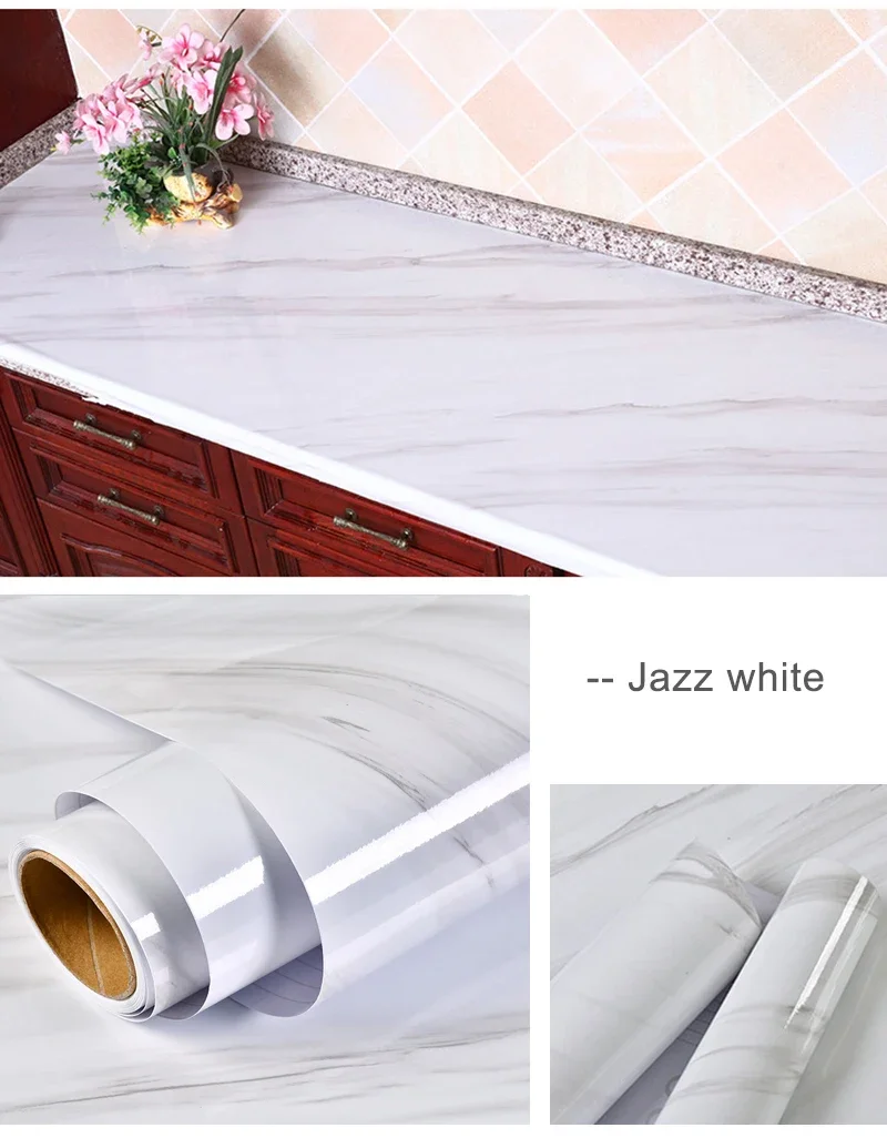 Thick Waterproof Pvc Imitation Marble Pattern Stickers Modern Vinyl Self Adhesive Wallpaper Renovation Of Furniture Stove Top
