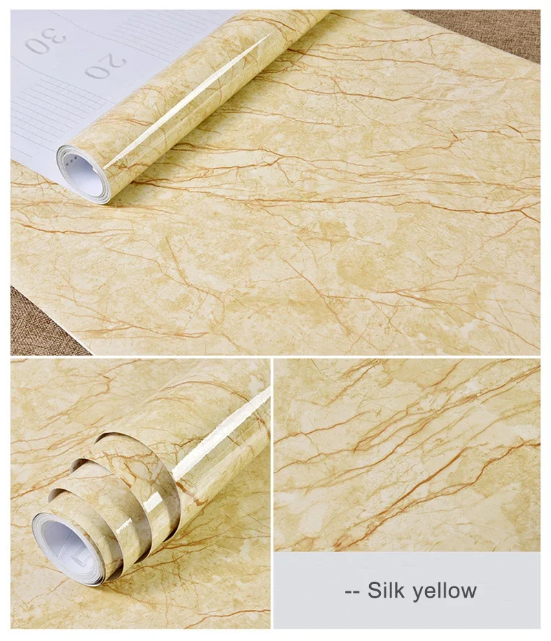 Thick Waterproof Pvc Imitation Marble Pattern Stickers Modern Vinyl Self Adhesive Wallpaper Renovation Of Furniture Stove Top
