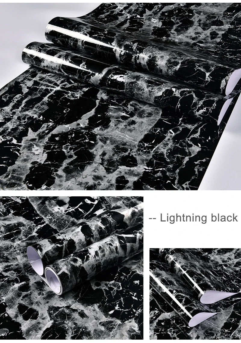 Thick Waterproof Pvc Imitation Marble Pattern Stickers Modern Vinyl Self Adhesive Wallpaper Renovation Of Furniture Stove Top