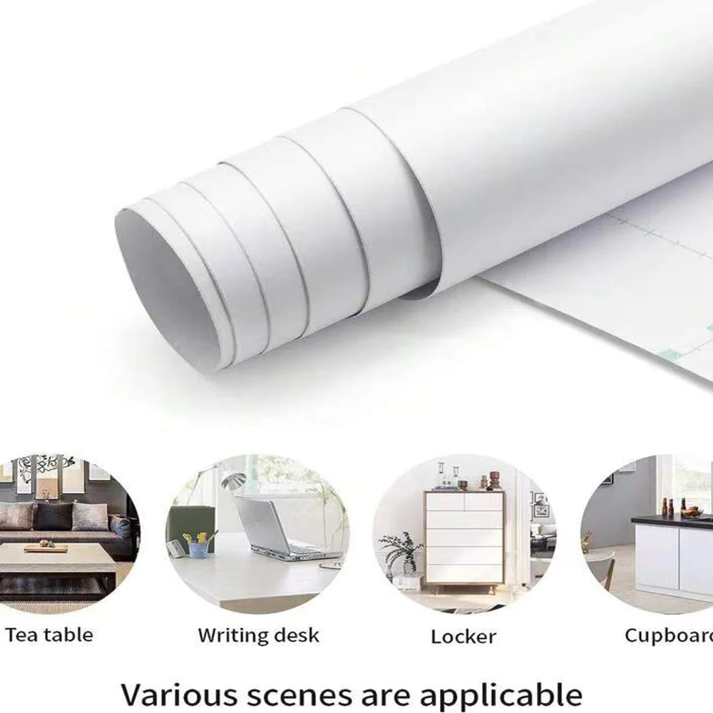 Black Matte Wallpaper 80cm Width Waterproof Vinyl Self-Adhesive Contact Paper Peel and Stick Wall Covering for Living Room Bedro