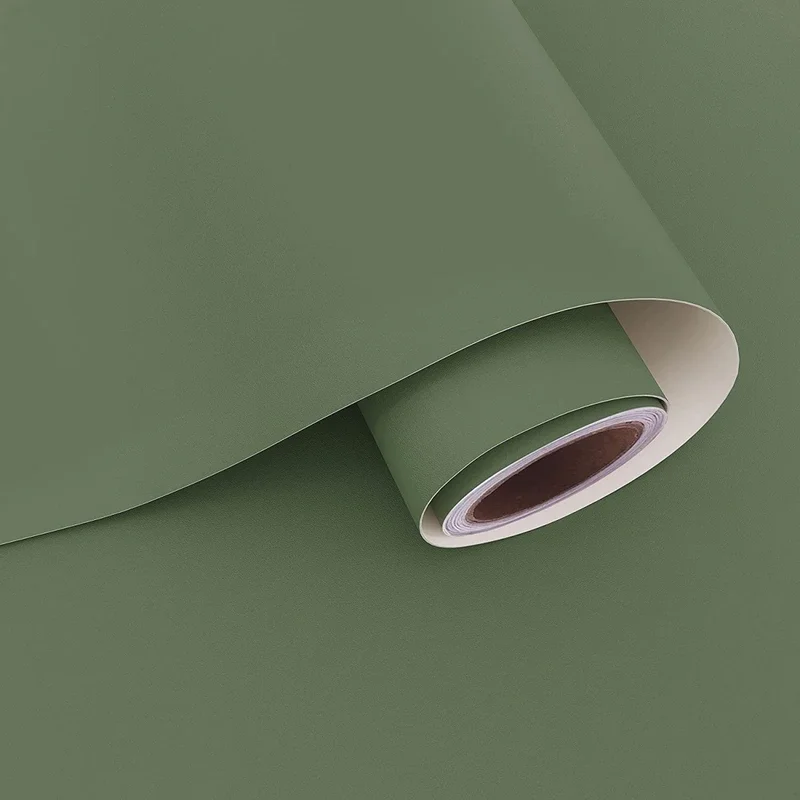 Black Matte Wallpaper 80cm Width Waterproof Vinyl Self-Adhesive Contact Paper Peel and Stick Wall Covering for Living Room Bedro