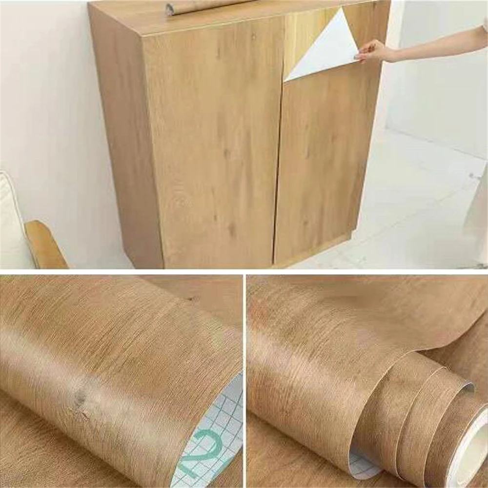 1/2/3/5M Wood Grain PVC Wallpaper for Door Wardrobe Cupboard Table Furniture Waterproof Self Adhesive Stickers Home Decor Film