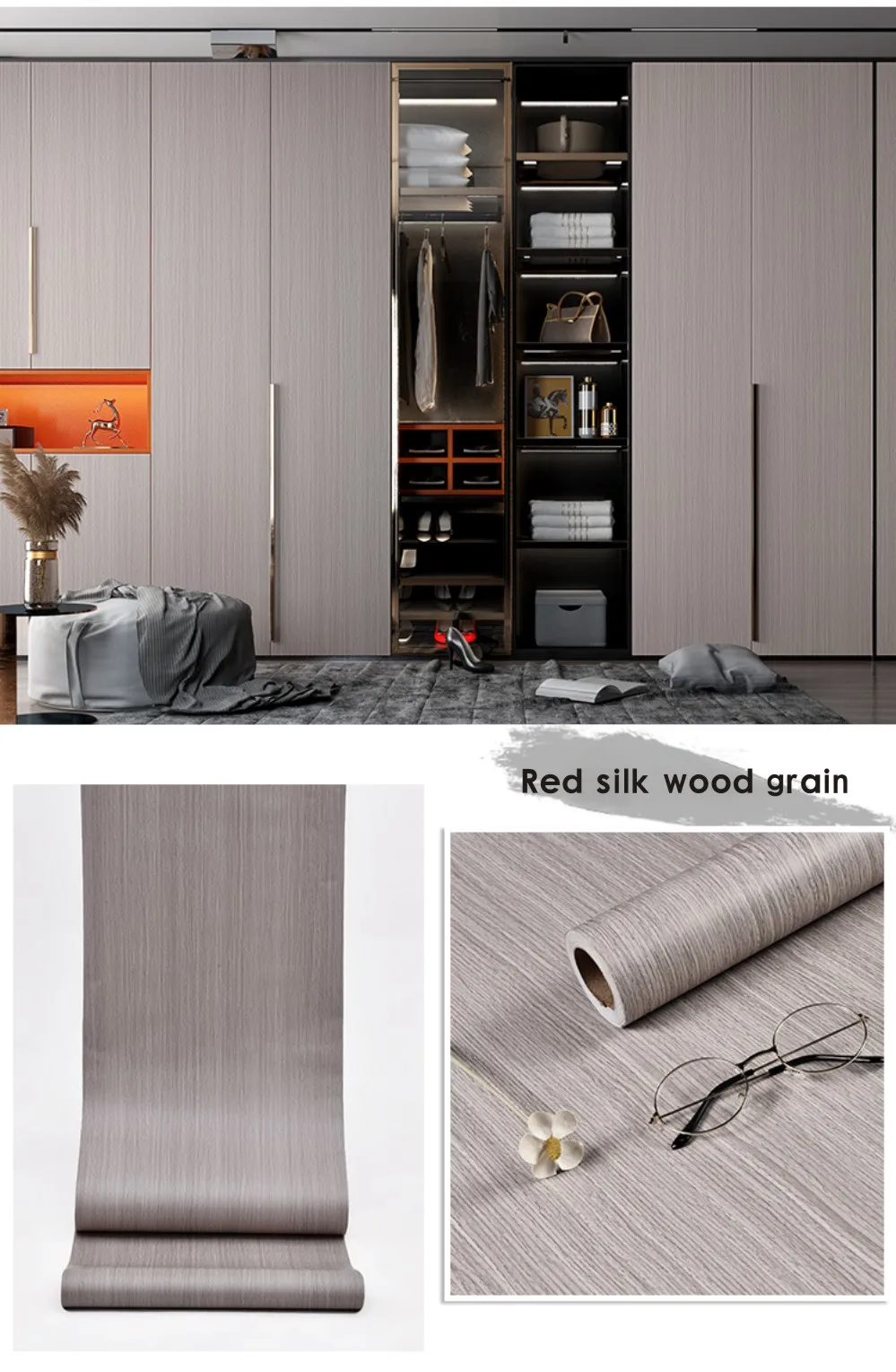 6M Waterproof Self Adhesive PVC Wallpaper Roll Furniture Cabinets Vinyl Decorative Film Wood Grain Stickers for Diy Home Decor