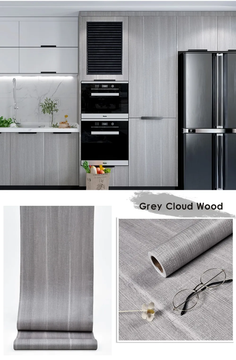 6M Waterproof Self Adhesive PVC Wallpaper Roll Furniture Cabinets Vinyl Decorative Film Wood Grain Stickers for Diy Home Decor