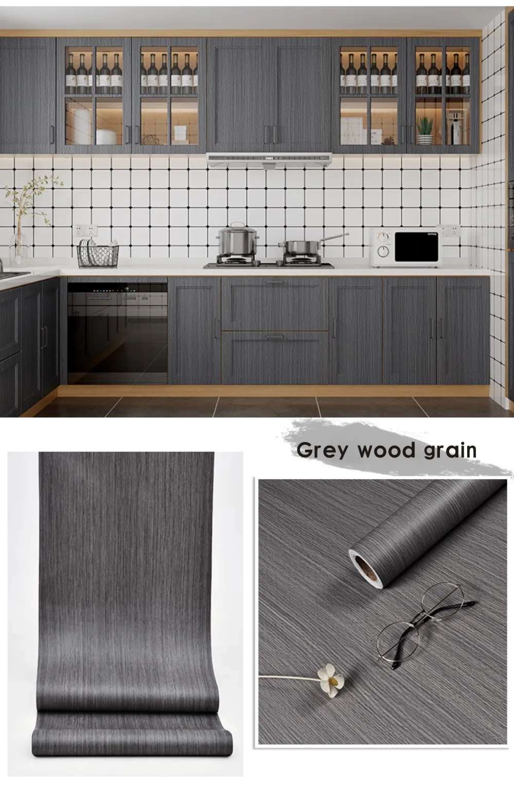 6M Waterproof Self Adhesive PVC Wallpaper Roll Furniture Cabinets Vinyl Decorative Film Wood Grain Stickers for Diy Home Decor