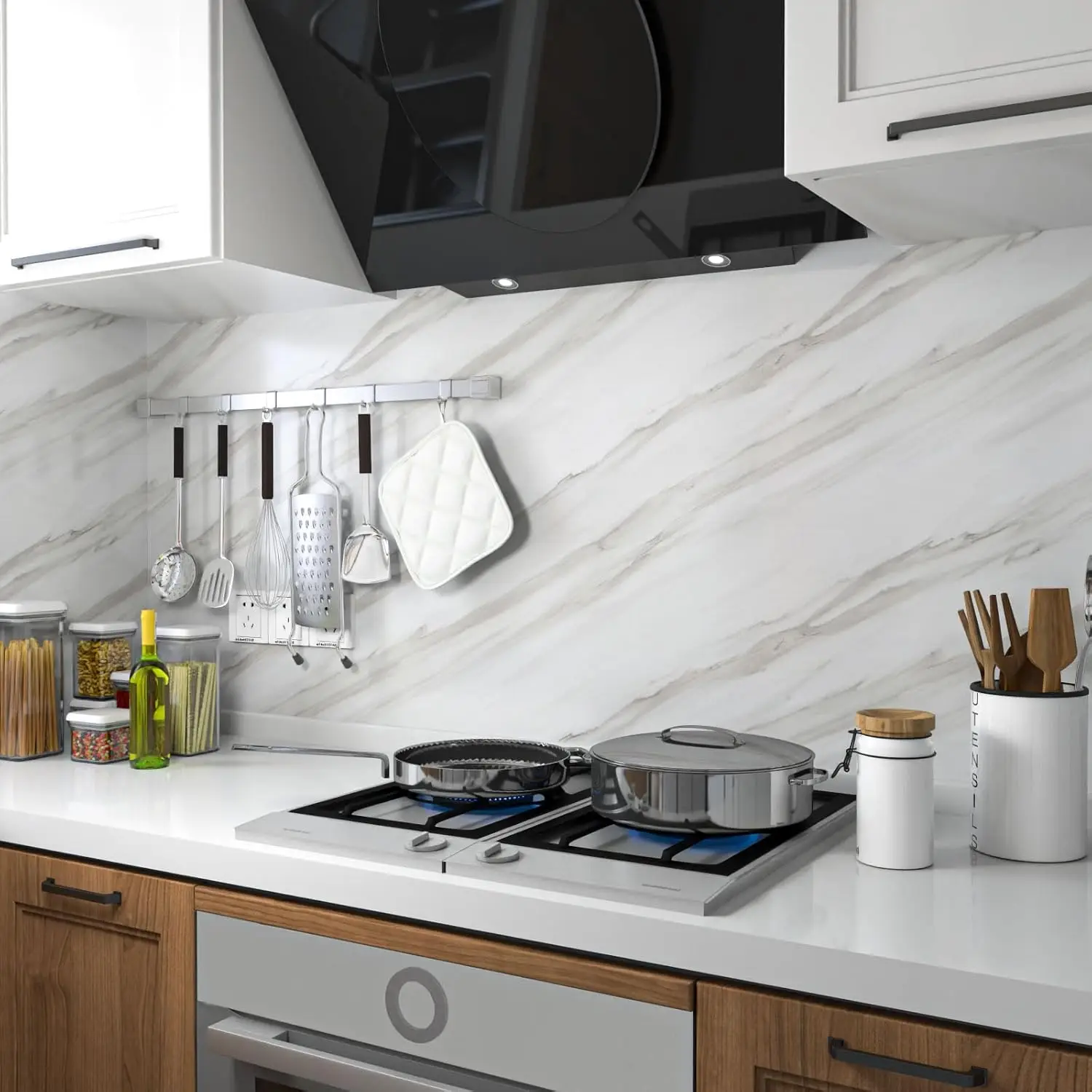 40cm Marble Vinyl Self Adhesive Wallpaper Waterproof Contact Paper PVC Wall Stickers for Kitchen Livingroom Home Decorative Film