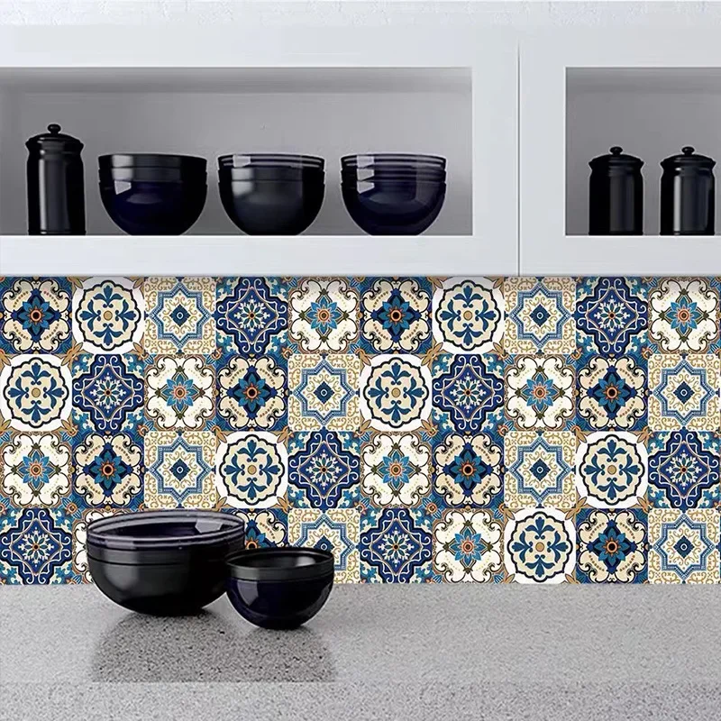 Small Ceramic Tile Pattern Wallpaper Bathroom Stove Kitchen Decoration Renovation Self-adhesive Wallpaper Wall Stickers